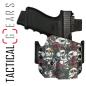 Preview: BLACK TRIDENT® "RAVEN" G19 FAST OWB HOLSTER RECHTSHÄNDIG SKULLS & ROSES